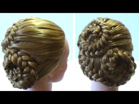 Вечерняя прическа с плетением. Плетение кос. Evening Hairstyle With Braids