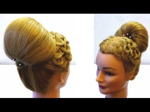 Прическа бабетта с плетением на праздник. Braided Bun Hairstyles For Long And Medium Hair On Holiday