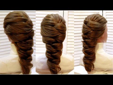 Прическа коса на длинные и средние волосы на основе гофре.  Hairstyle For Long And Medium Hair