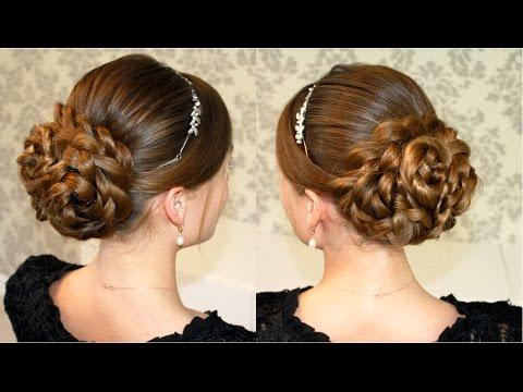 Прическа на новый год. Пучок из кос.Hairstyle For The New Year