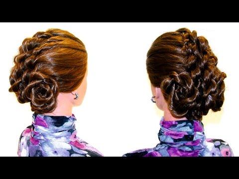 Прическа с плетением. Плетение из жгутов. Прическа пошагово своими руками.Braided Updo.