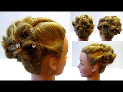 Свадебная прическа на средние волосы. Прическа на выпускной. Wedding Hairstyle.Peinados