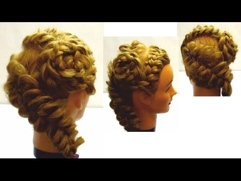 Прическа для девочек с плетением. Плетение косичек.  Hairsrtyle With Braids