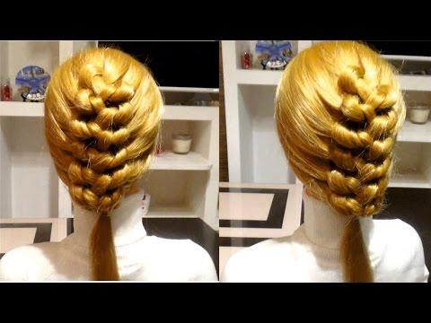 Простая прическа в школу с плетением. Easy School Hairstyle