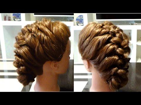 Объемная прическа в школу. Коса из жгутов. Hairstyle For School