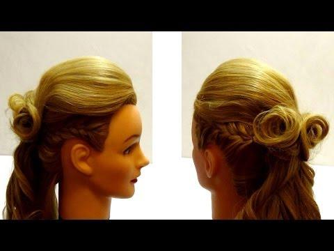 Креативная вечерняя прическа на длинные волосы. Ирокез. Creative Evening Hairstyle