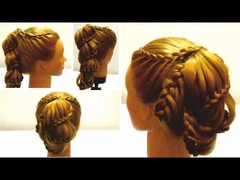 Прическа с плетением на новый год.Плетение на длинные волосы. Hairstyle For New Year