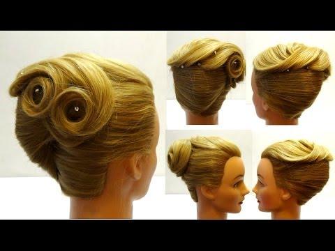 Прическа на вечер выпускной свадьбу. Красивая вечерняя прическа. Prom Evening Wedding Hairstyle