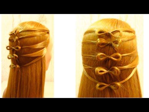 Простая прическа в школу на длинные волосы.  Easy Girls Hairstyle