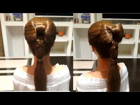 Прическа на выпускной,вечерняя прическа. Бант из волос. Evening Prom Hairstyle