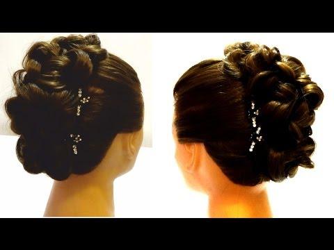 Вечерняя прическа на длинные волосы.Вечерняя прическа с плетением.Evening Hairstyle For Long Hair.