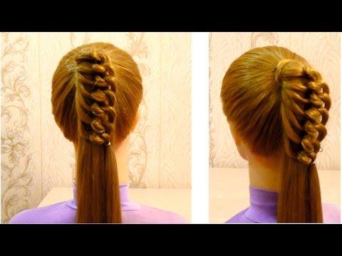 Простая прическа в школу с плетением на каждый день Easy School Hairstyle