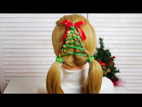 Прическа на Новый Год Елочка /Идеи причесок на Новый Год /Hairstyle For New Year