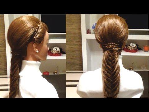 Простая прическа с плетением из колоска. Объемная прическа на вечер. Easy Hairstyle