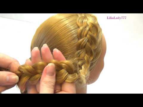 Прическа для девочек с плетением. Плетение косичек.  Girls Hairstyle With Braids