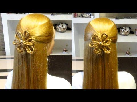 Простая прическа с плетением на 8 марта. Цветок из кос. Easy Hairstyle